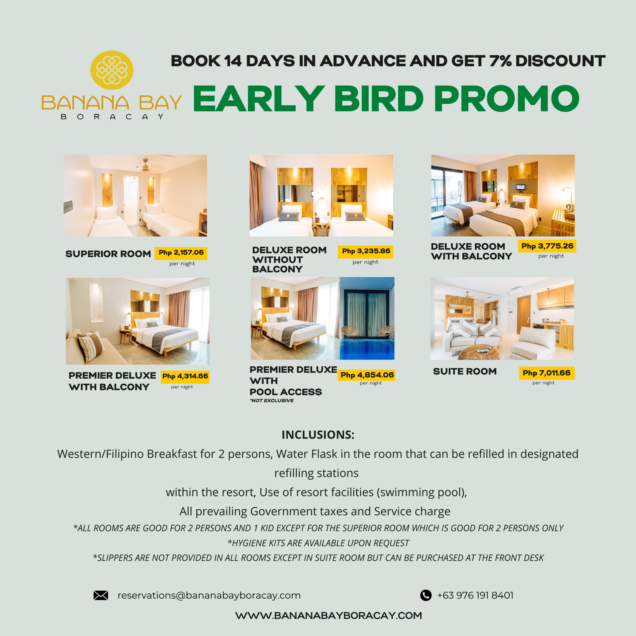 Early Bird Promo - 7% Discount